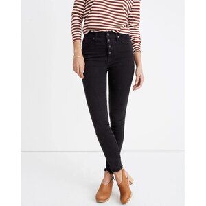 MADEWELL Women's 10" High-Rise Skinny Jeans Size 27P In Berkeley Black